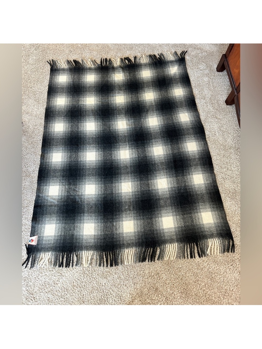 Thermotex Thermoplaid Fiap
Tome Plaid Vintage Wool Blanket with Tassels. 56x70 - Picture 7 of 9